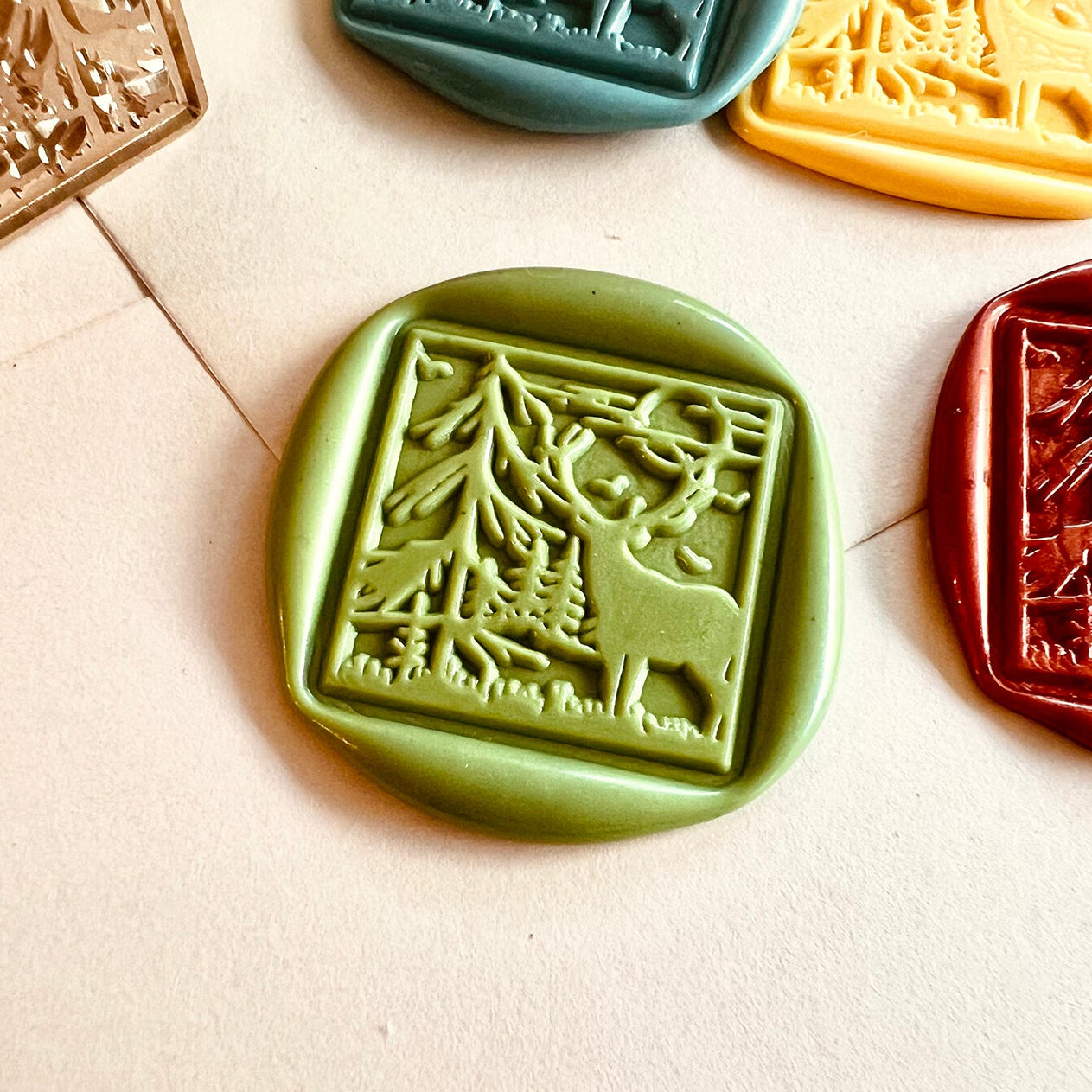 Forest Deer Wax Seal Stamp size 25x25mm