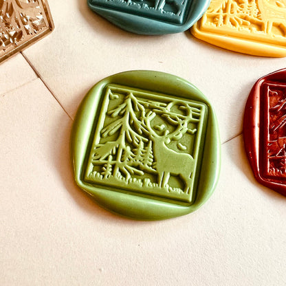 Forest Deer Wax Seal Stamp size 25x25mm