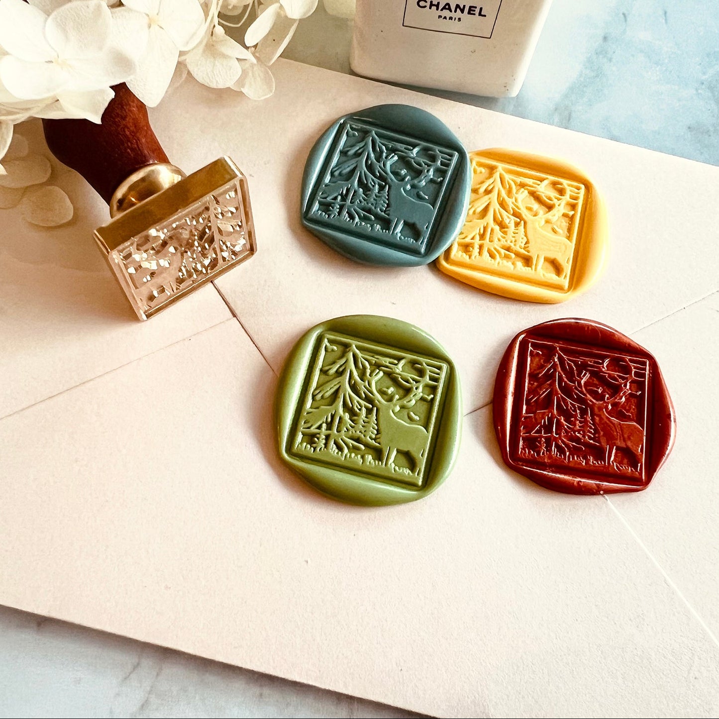 Forest Deer Wax Seal Stamp size 25x25mm