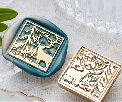 Forest Deer Wax Seal Stamp size 25x25mm