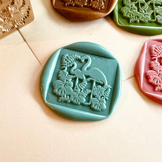 Tropical Flamingo Wax Seal Stamp size 25x25mm