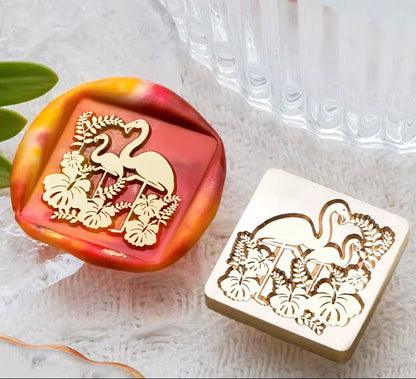 Tropical Flamingo Wax Seal Stamp size 25x25mm