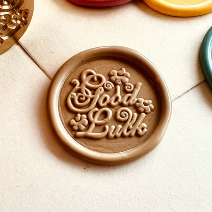 Good Luck Wax Seal Stamp – Shamrock Brass Stamp (25mm)
