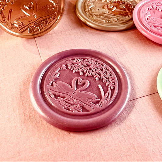 Romantic Swan Wax Seal Stamp size 30mm