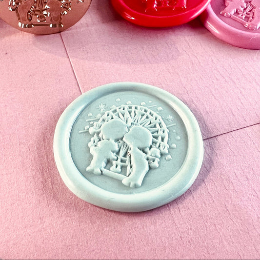Romantic Kiss Wax Seal Stamp – Ferris Wheel Love (25mm)