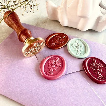 Elegant Floral Wax Seal Stamp Head – Vintage Botanical (20x30mm)