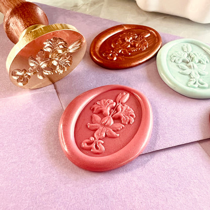 Elegant Floral Wax Seal Stamp Head – Vintage Botanical (20x30mm)