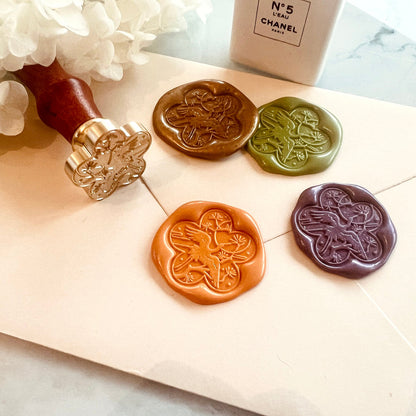 Crane Flower Wax Seal Stamp 28mm