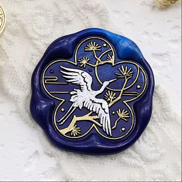 Crane Flower Wax Seal Stamp 28mm