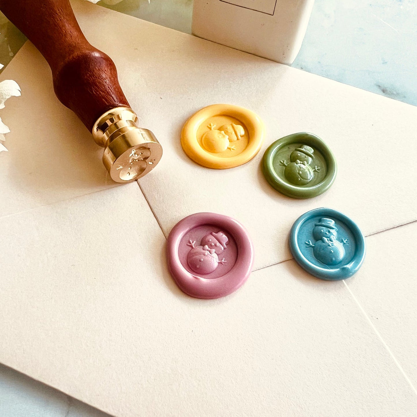 Mini Snowman Wax Seal Stamp – 15mm