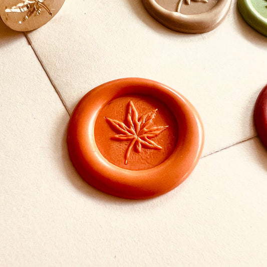 Mini Maple Leaf Wax Seal Stamp – 15mm