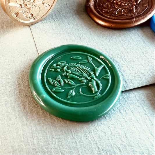 Chameleon Wax Seal Stamp – Lizard Design (25mm)