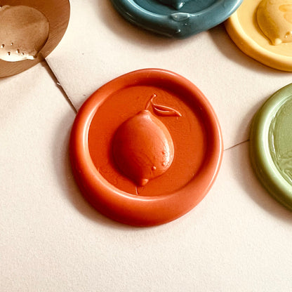Lemon Wax Seal Stamp – 25mm Brass Fruit Design for Summer