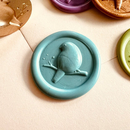 3D Bird on Branch Wax Seal Stamp size 25mm