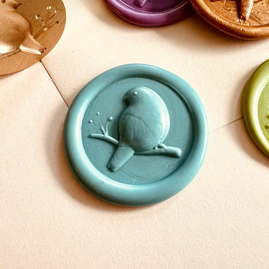 3D Bird on Branch Wax Seal Stamp size 25mm