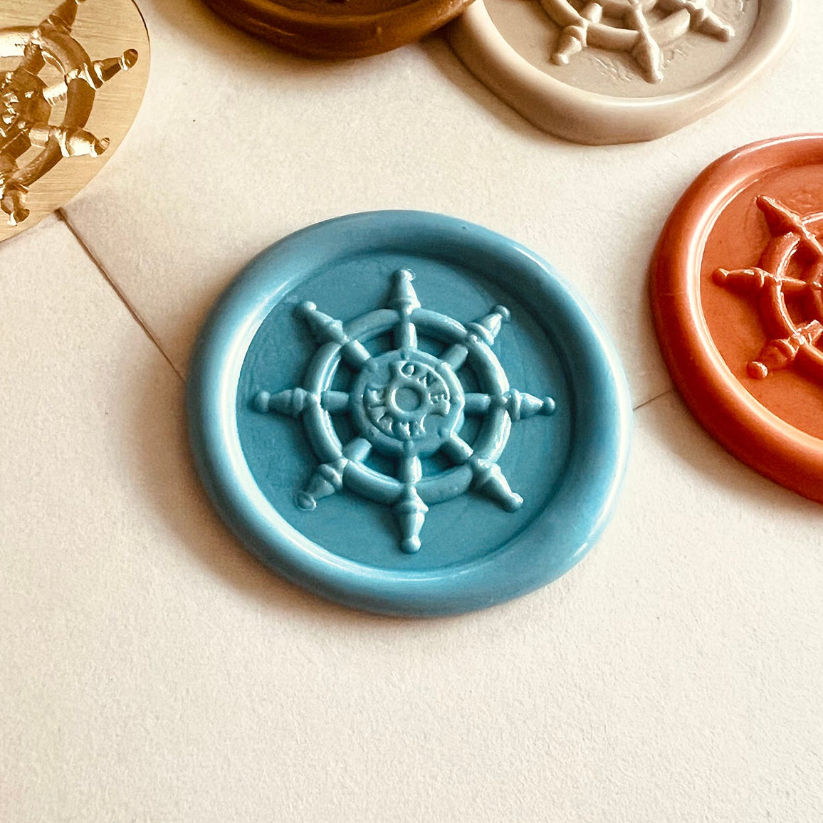 Ship Wheel Wax Seal Stamp Nautical Theme size 25mm.