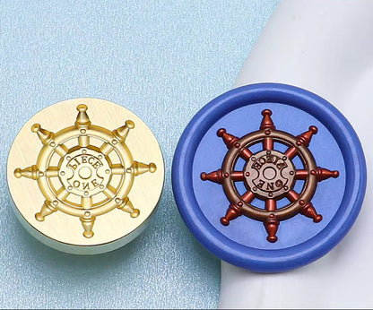 Ship Wheel Wax Seal Stamp Nautical Theme size 25mm.