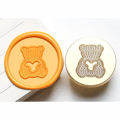 Knitted Teddy Bear Wax Seal Stamp size 25mm