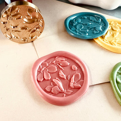 Elegant Magnolia Wax Seal Stamp (25mm)