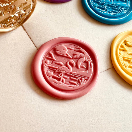 Flamingo Beach Wax Seal Stamp – Brass Stamp size 25mm
