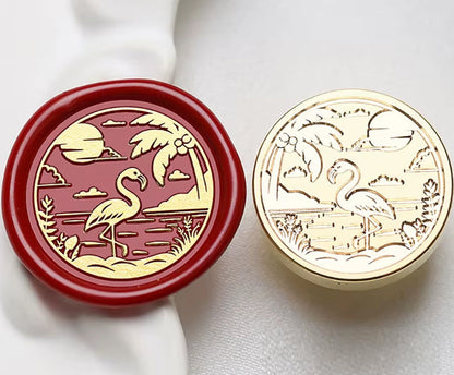 Flamingo Beach Wax Seal Stamp – Brass Stamp size 25mm