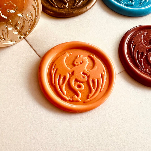 Curled Dragon Wax Seal Stamp –  Brass Stamp size 25mm