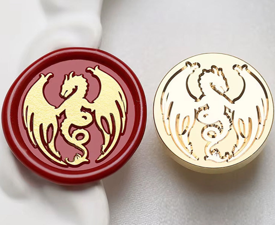 Curled Dragon Wax Seal Stamp –  Brass Stamp size 25mm