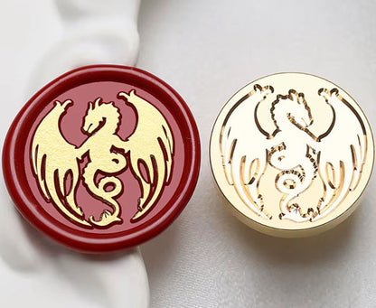 Curled Dragon Wax Seal Stamp –  Brass Stamp size 25mm