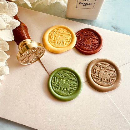 Tiger in Jungle Wax Seal Stamp – 25mm