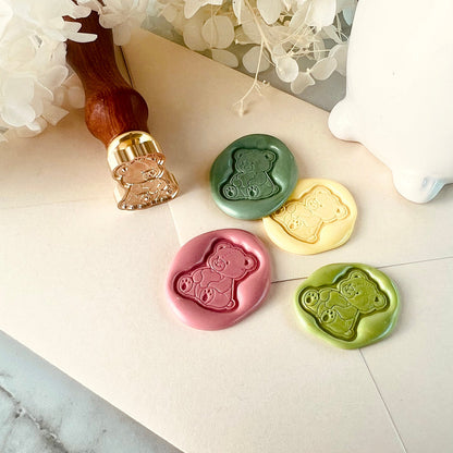 Mini Teddy Bear Wax Seal Stamp – Brass Stamp size 19x23 mm