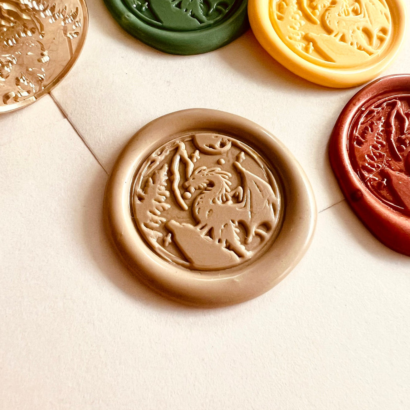 Dragon on Cliff Wax Seal Stamp – Brass Stamp size 25mm