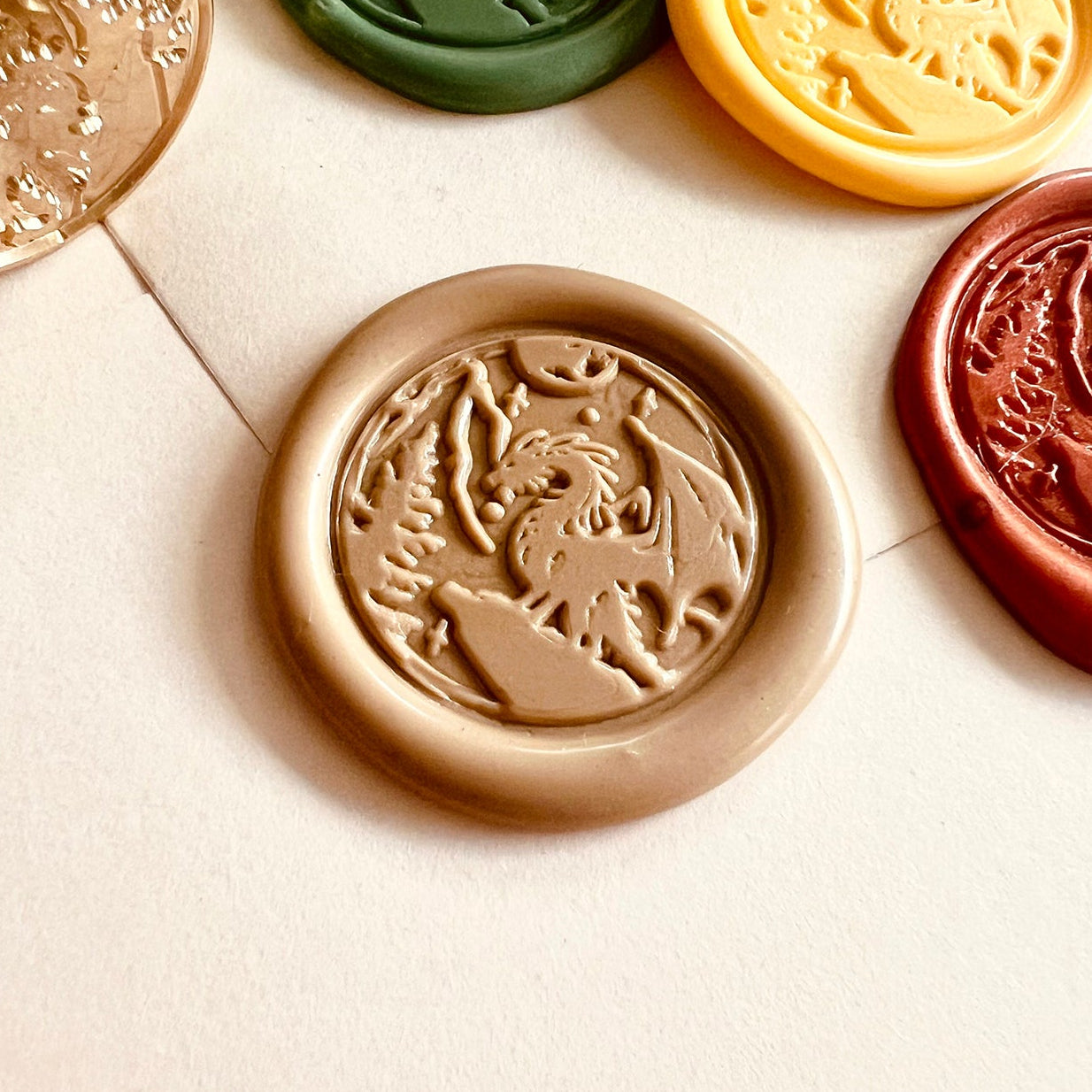 Dragon on Cliff Wax Seal Stamp size 25mm