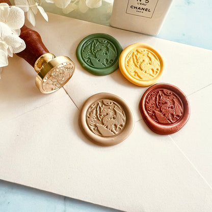 Dragon on Cliff Wax Seal Stamp – Brass Stamp size 25mm