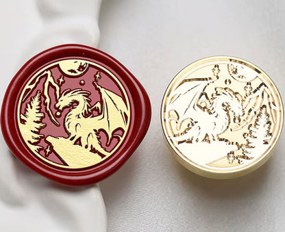 Dragon on Cliff Wax Seal Stamp – Brass Stamp size 25mm