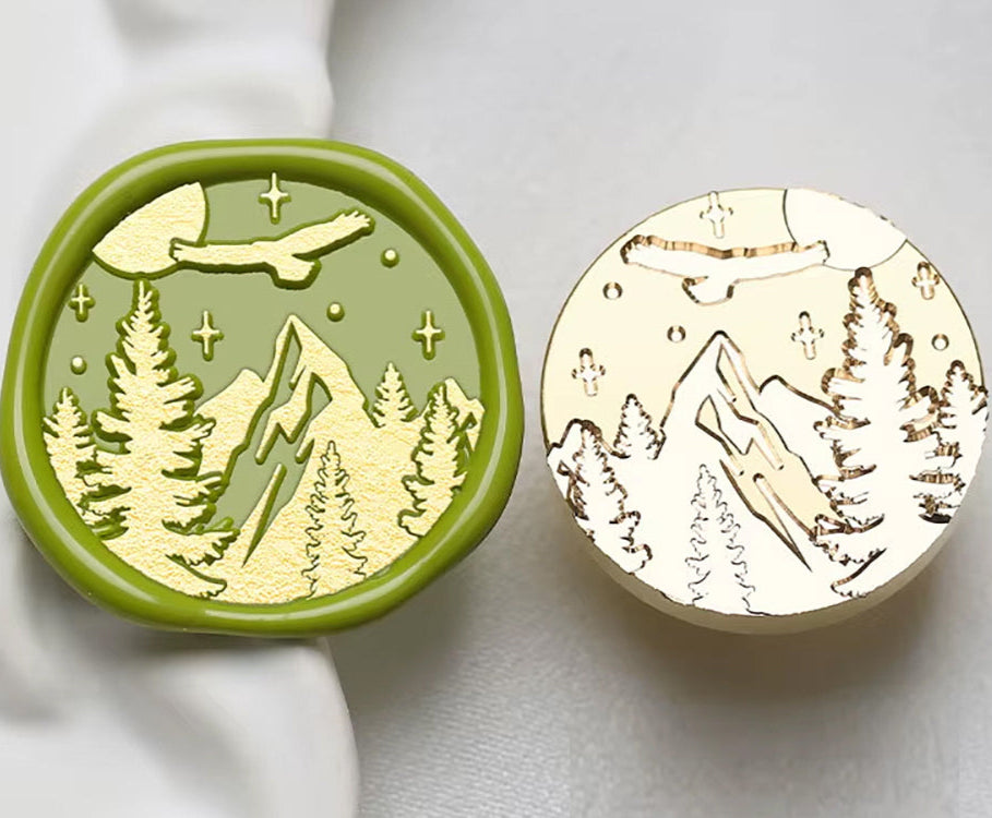 Mountain Landscape Wax Seal Stamp – Brass Stamp size 25mm