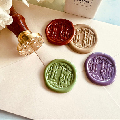 Deer in Forest Wax Seal Stamp – Brass Stamp size 25mm