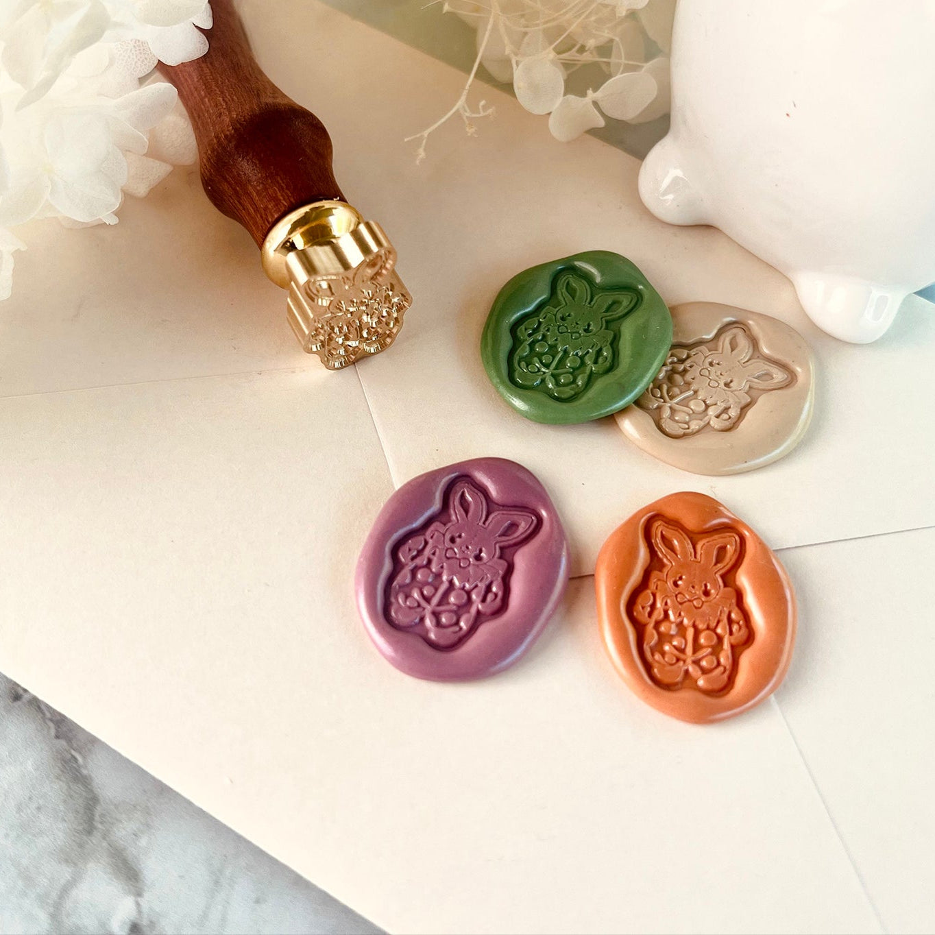 Mini Bunny Wax Seal Stamp – Brass Stamp size 23x16 mm