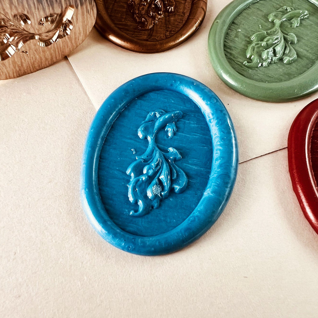 Koi Fish Wax Seal Stamp – Oval Brass Stamp size 20x30 mm