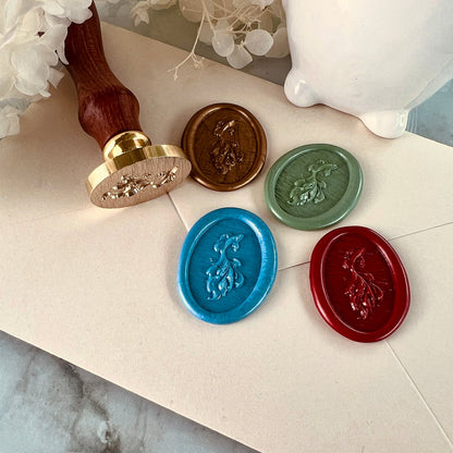 Koi Fish Wax Seal Stamp – Oval Brass Stamp size 20x30 mm