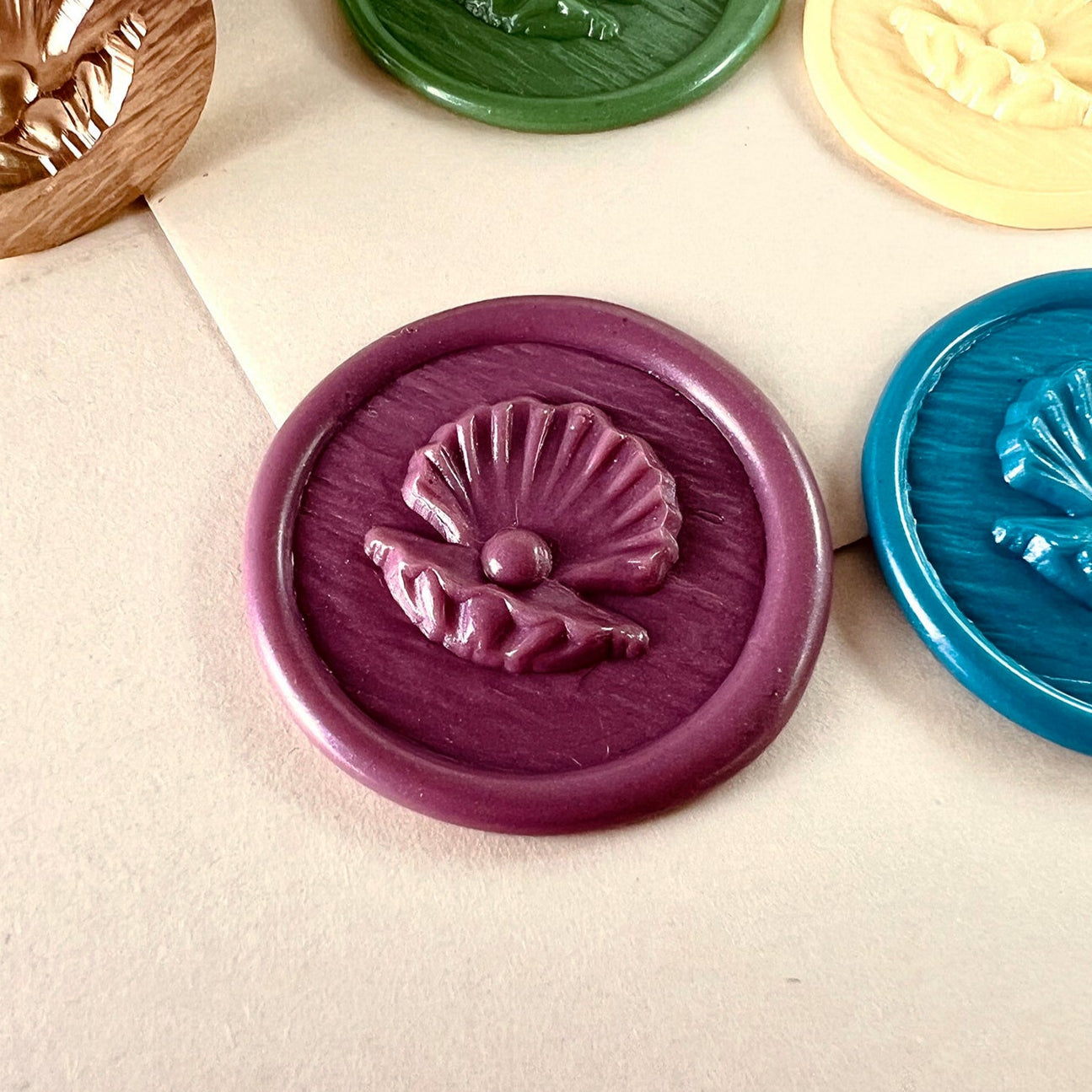 Pearl Shell Wax Seal Stamp – Brass Stamp size 25mm