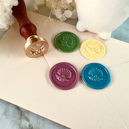 Pearl Shell Wax Seal Stamp – Brass Stamp size 25mm