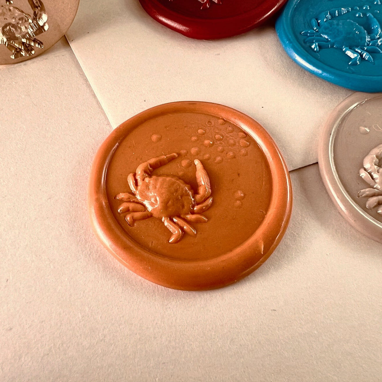Crab and Bubbles Wax Seal Stamp – Brass Stamp size 25mm