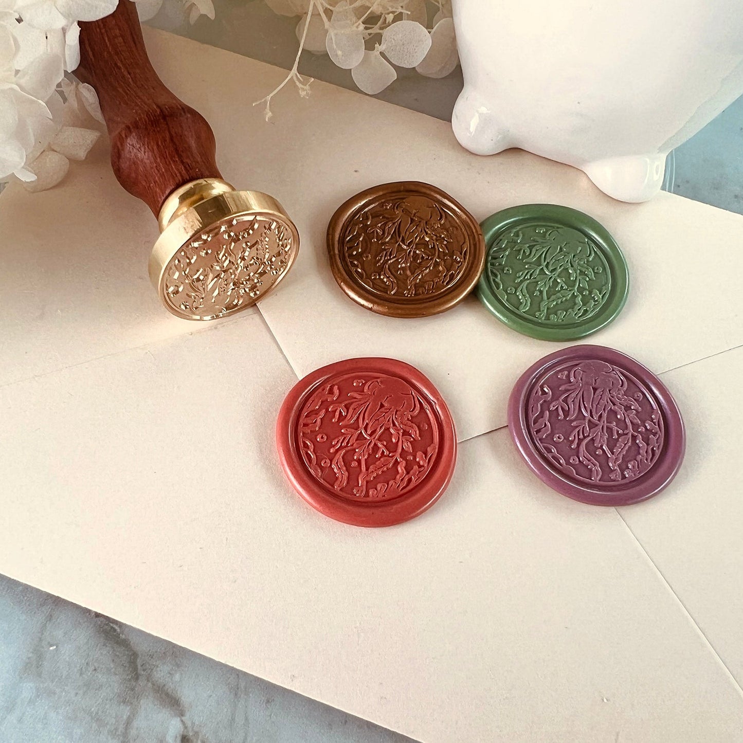 Jellyfish Wax Seal Stamp – Ocean Brass Stamp size 25mm