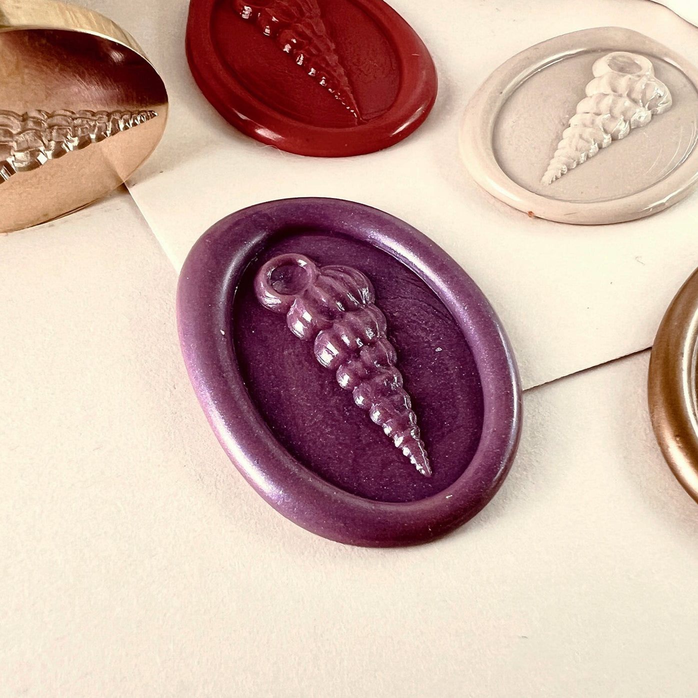 Sea Snail Shell Wax Seal Stamp – Oval Brass Stamp size 20x30mm