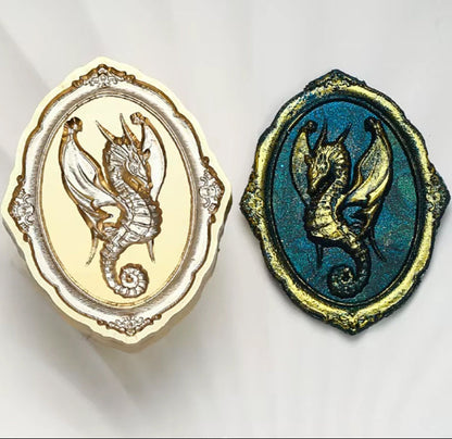 Dragon Seahorse Wax Seal Stamp – Ocean Brass Stamp size 25x35mm