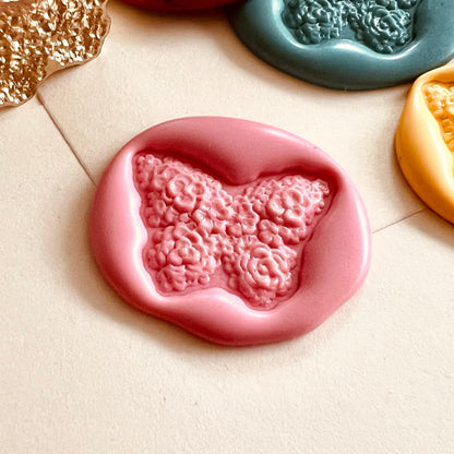 Floral Butterfly Wax Seal Stamp – Brass Stamp size 26x19 mm