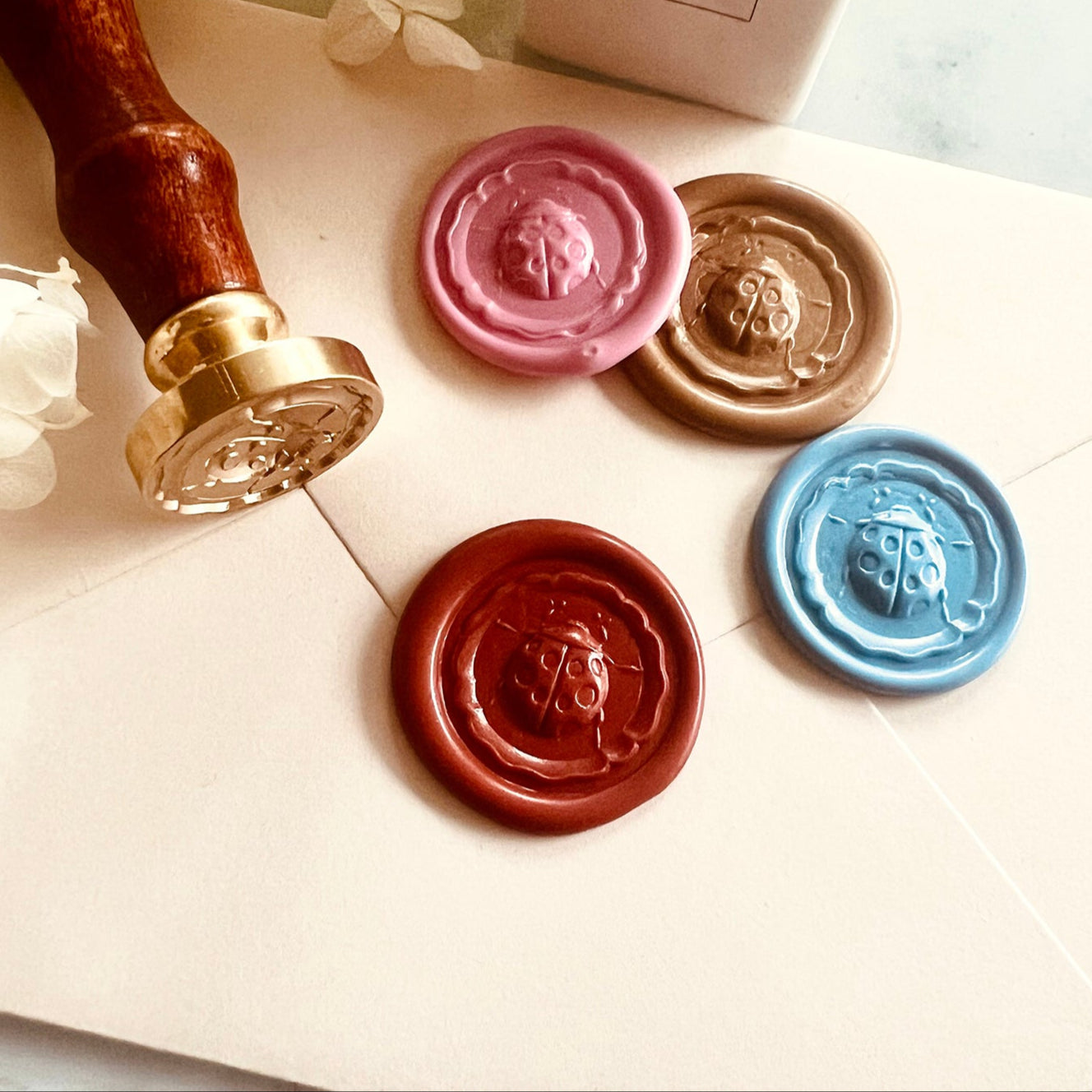 Ladybug Wax Seal Stamp – Beetle Brass Stamp size 25mm