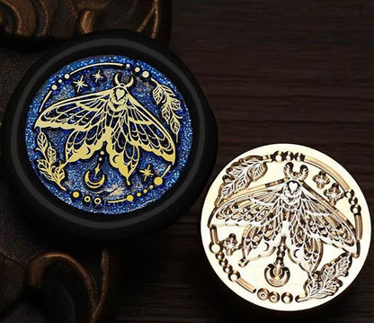 Moth and Moon Wax Seal Stamp – Brass Stamp 30mm.