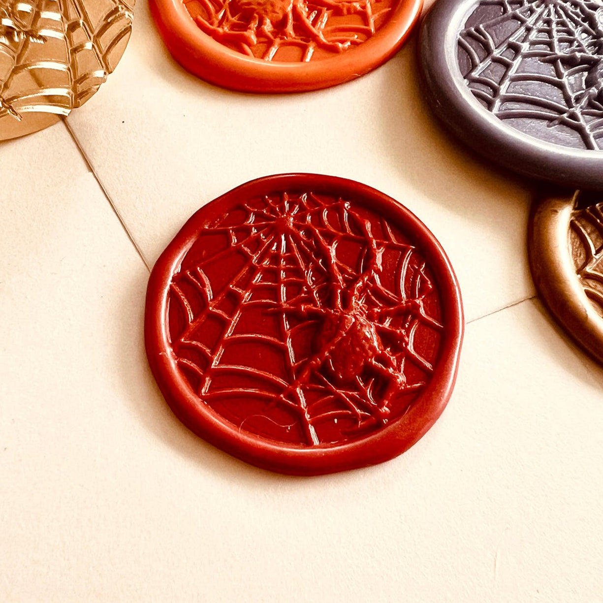 Spider Web Wax Seal Stamp – Brass Stamp size 30mm.