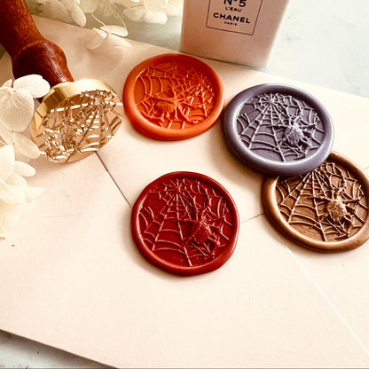 Spider Web Wax Seal Stamp – Brass Stamp size 30mm.